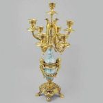 Подсвечник "Ампир" на 7 свечей, с керамикой, антиквар.