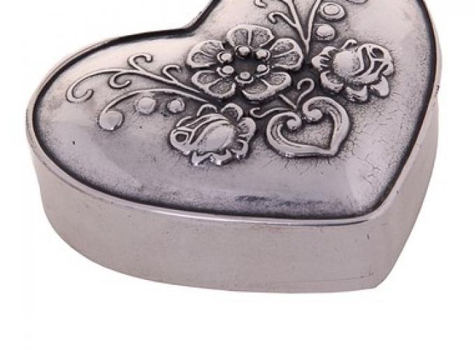 Шкатулка Antique heart с посеребрением