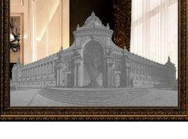 Картина зеркальная Дворец земледельцев 74*94 см