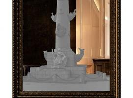 Картина зеркальная Ростральная колонна 74*94 см