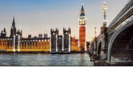 Картина на оргстекле со стразами Биг-Бен 100*50 см